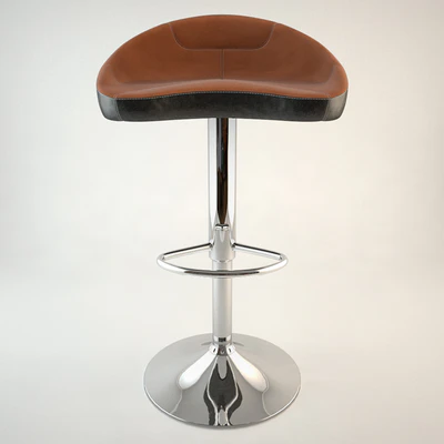 Slugger Bar Stool Black With Tan Stitching — Ver 1