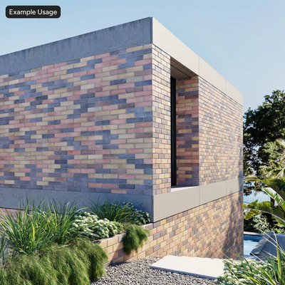 sandfaced running bond brick wall texture multicolored — View 5