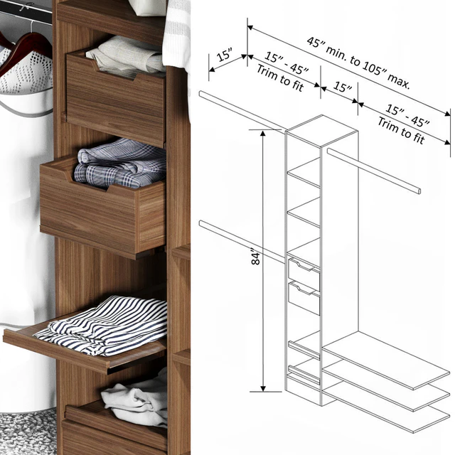 Melamine Reach-In Closet Kit in Mocha — Скачать