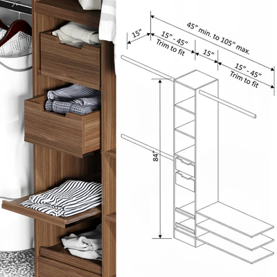Melamine Reach-In Closet Kit in Mocha — Вид 3