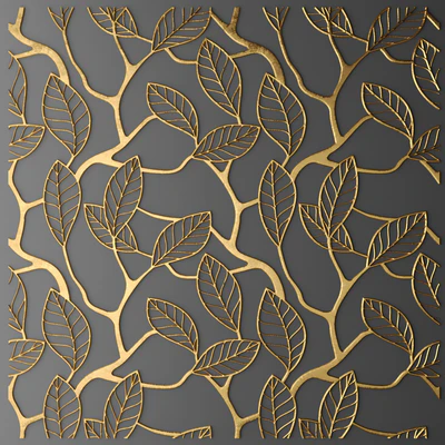 Panel, Lattice, panel, pattern, art, abstraction, decorative, interior, wall decor, gold, luxury, leaf — Ver 1