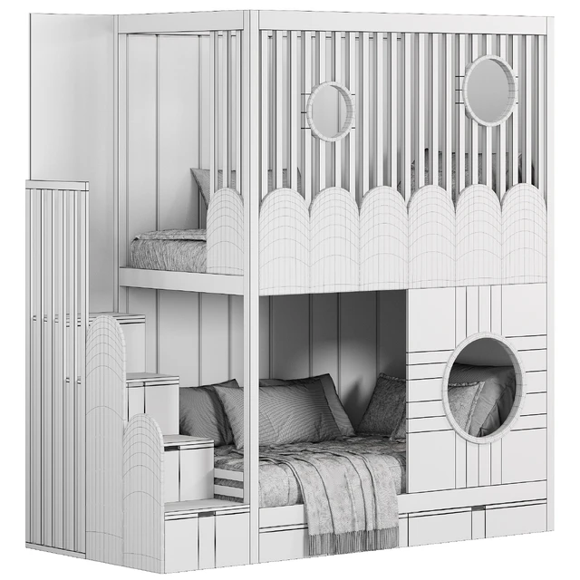 Designer two-level bed Kids room — Descargar