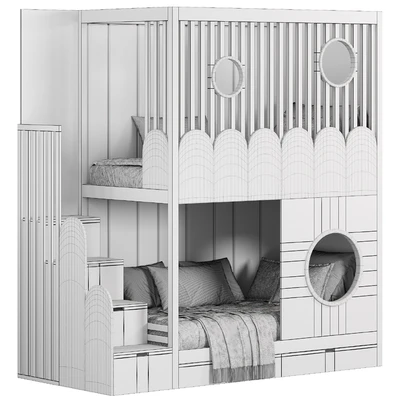 Designer two-level bed Kids room — Ver 6