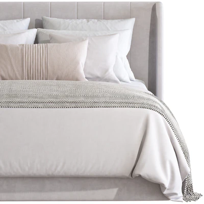 Double bed Upholstered headboard Paradise blue No. 183 — Ver 6