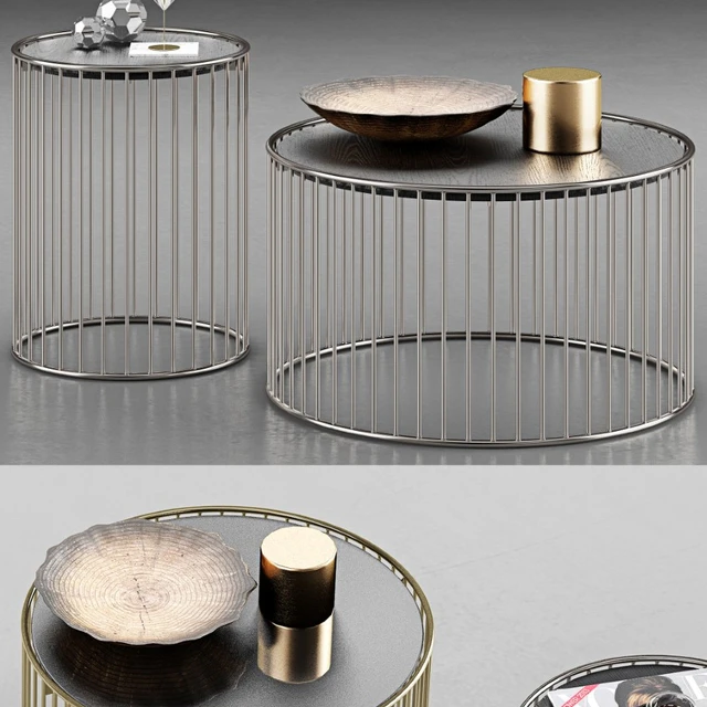 Minotti Caulfield Gold Black Nickel Coffee Tables — Descargar