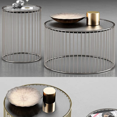 Minotti Caulfield Gold Black Nickel Coffee Tables — Ver 3