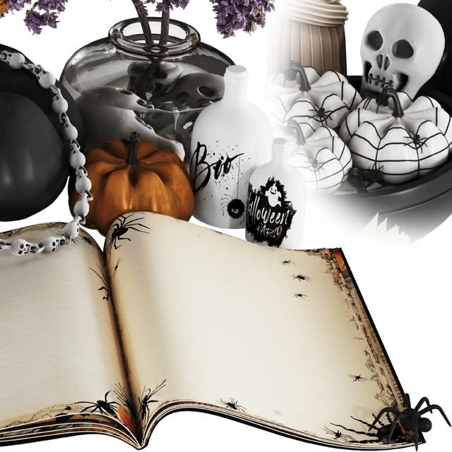 Halloween Ghost and skull Decorative Set 06 — Скачать
