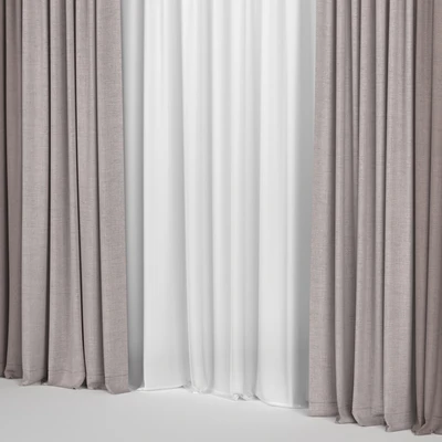 Curtains in two colors with tulle — View 5