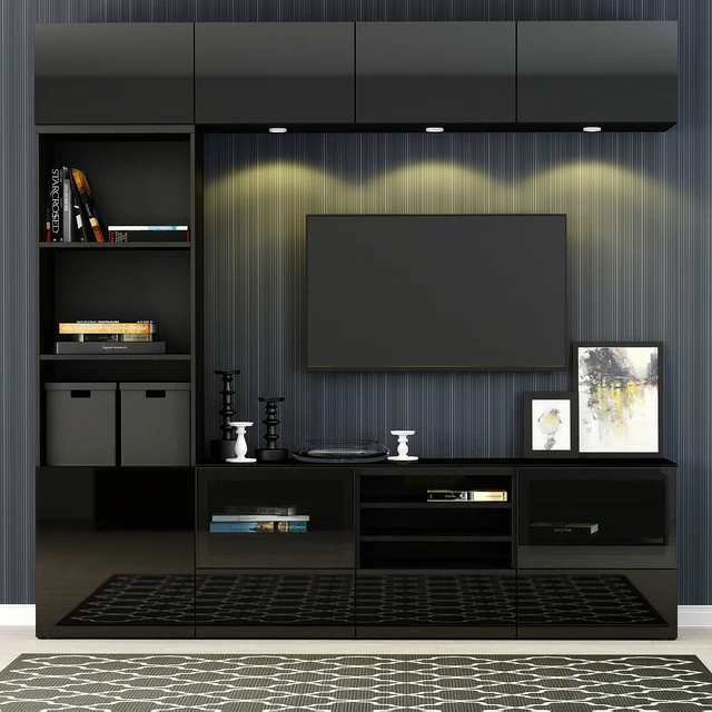 Furniture for TV Ikea BESTO / Besta with a glass panel. — Descargar