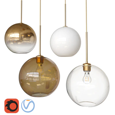 West Elm Sculptural Glass Globe Pendant - Medium — Вид 1