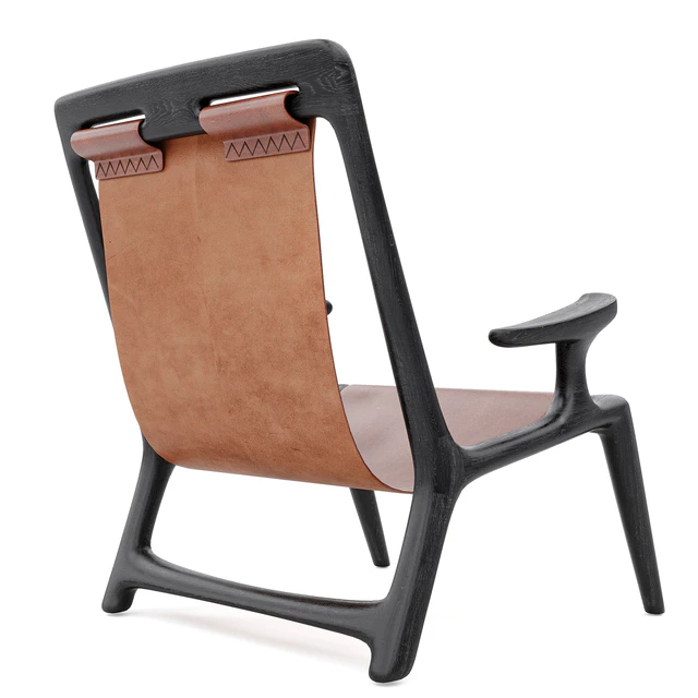 Fernweh Woodworking Sling chair Charcoal ash leather — Descargar