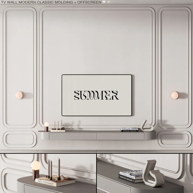 227 tv wall kit 09 modern classic molding 01 — Скачать