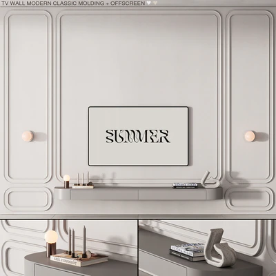 227 tv wall kit 09 modern classic molding 01 — скачать