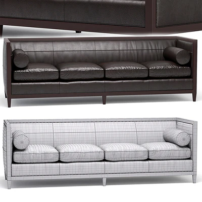Baker Archetype Wood Banded Sofa No. 6370-98 — Ver 3