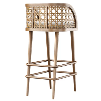 Rimma rattan bar stool DS67 / Wooden bar stool — Ver 4
