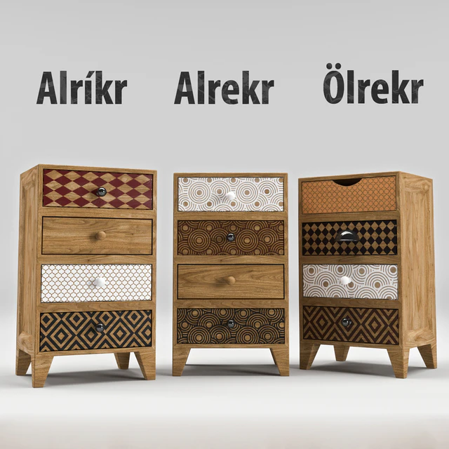 Alkerk Alrikr Olrekr тумбочки в скандинавском стиле — Скачать