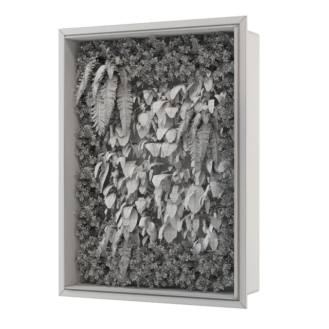 Indoor Wall Vertical Garden in Wooden Base - Set 523 — Download