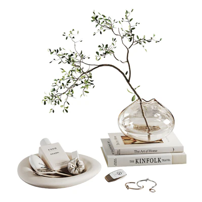 Decorative set with a small beige bag — Ver 4