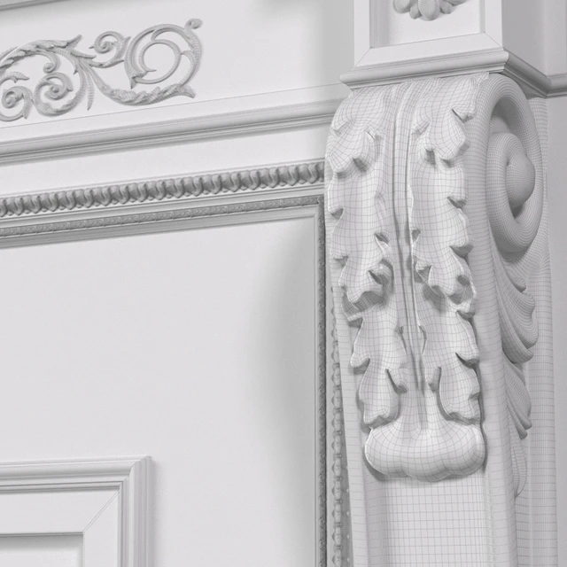 White Fireplace in a classic style. Fireplace in classic style — Descargar