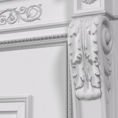 White Fireplace in a classic style. Fireplace in classic style — Ver 6