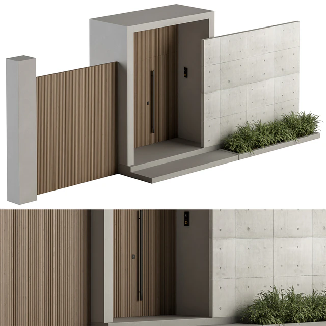 Outdoor Entrance and Fence 05 - Architecture Element — Descargar