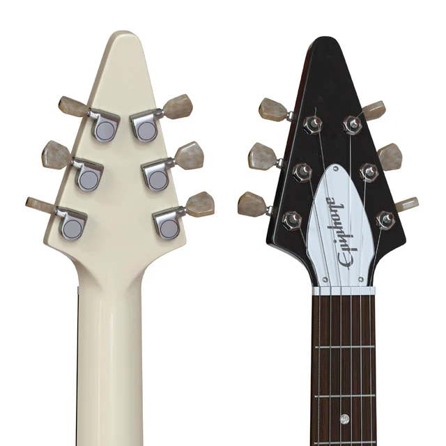 Electric Guitar Gibson Epiphone Flying V style black and beige — Descargar