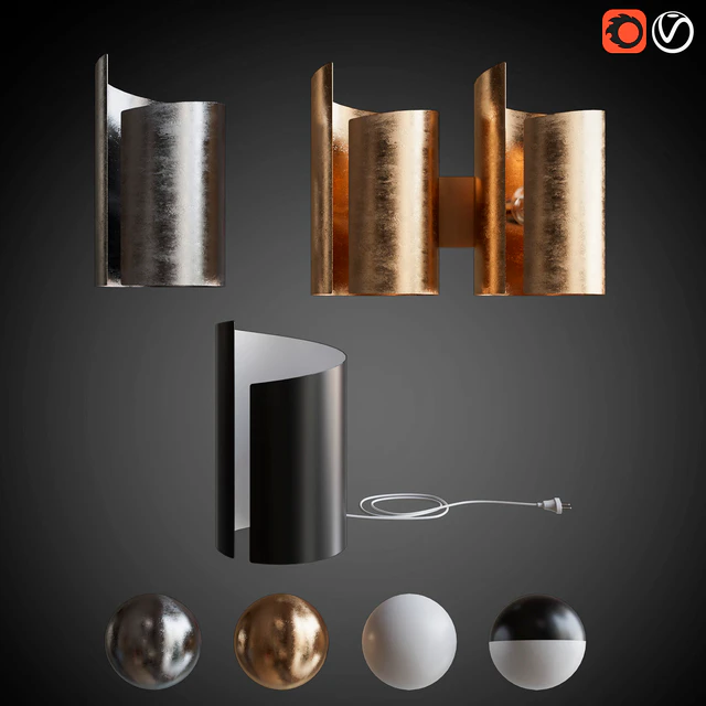 Set sconces and table lamp PITTORE — Descargar