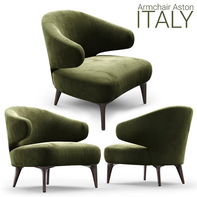 Armchair Minotti Aston 1 OLIVE — Ver 1
