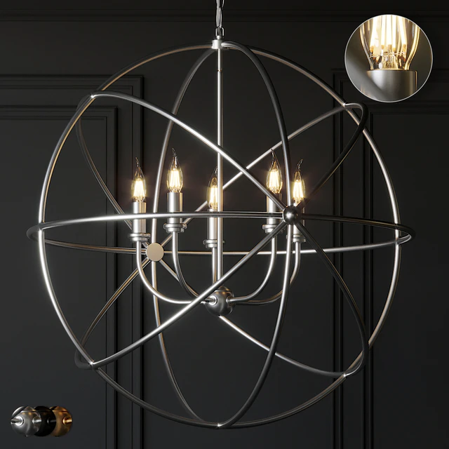Ballard Design Beau Orb Chandelier Antique Silver, Bronze and Champagne — Скачать
