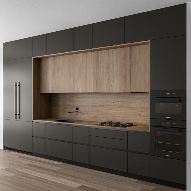 Kitchen Modern - Wood and Black 114 — Скачать
