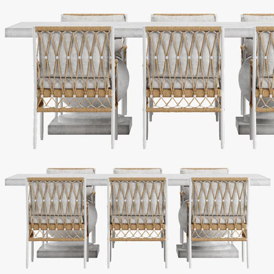 Serena and Lily Salt Greek chair Terrace table set — Ver 6