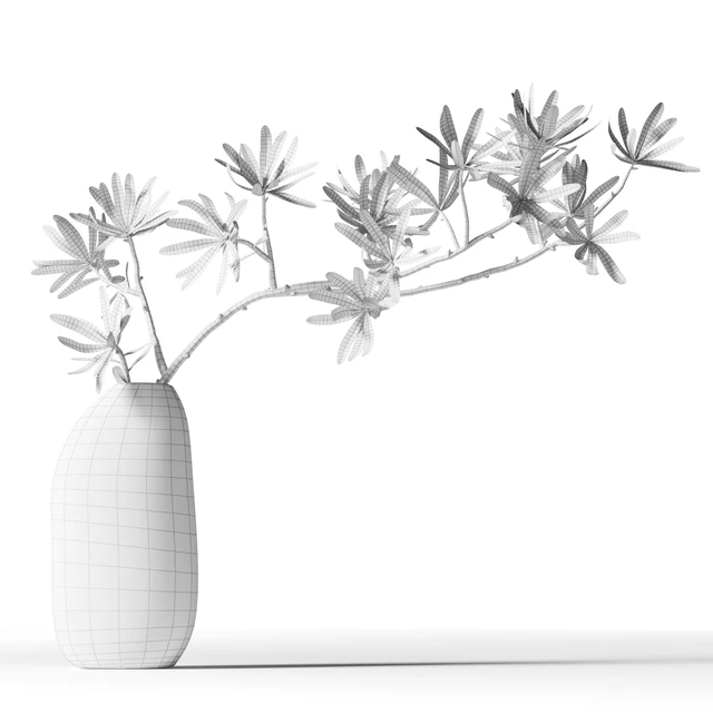 Podocarpus branch in a brown clay vase — Descargar