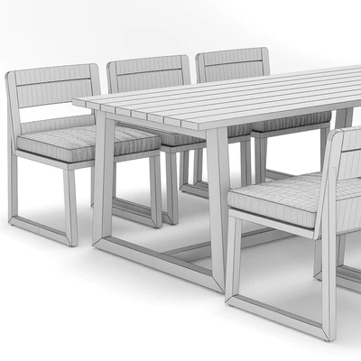 RH Outdoor Sebastian rectangular table chair — Вид 2