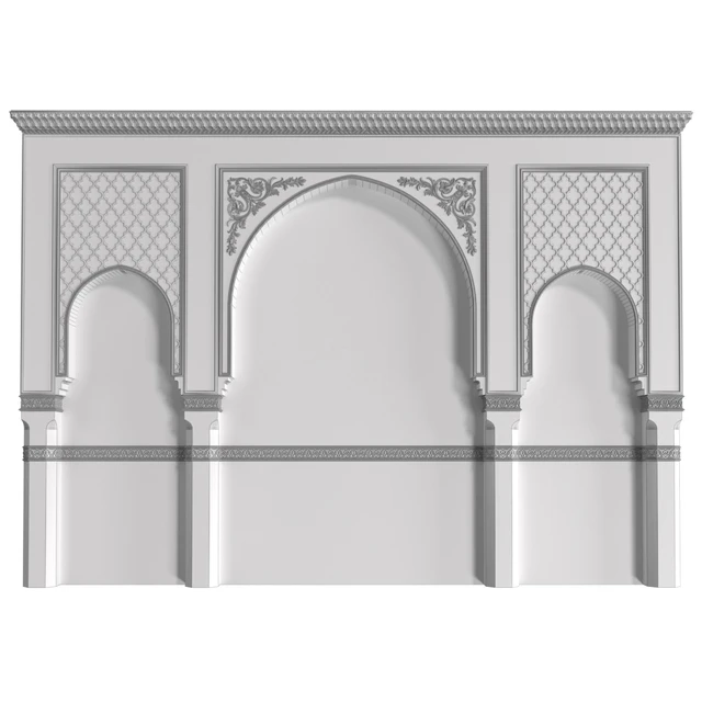 Arch in oriental style. Arab decorative wall. Arabic wall.Oriental Wall paneling — Descargar