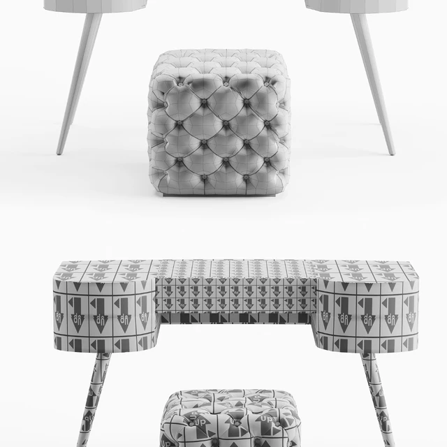 Porada Micol dressing table and Alcide pouf — Descargar