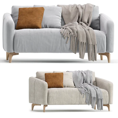 Sofa Ljeri Mini Barhat Beige Velvet Light by Divan.ru 4 Colors / Диван Льери Мини — Вид 7
