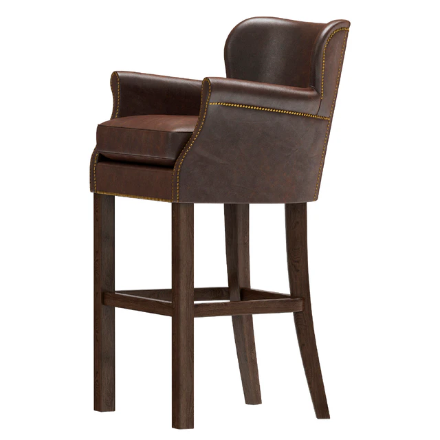 Restoration Hardware Professor's Leather Stool with Nailheads — Descargar