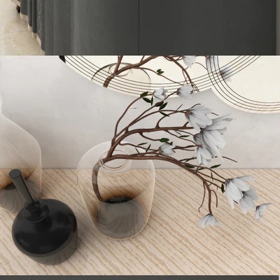 Carpanelli Mistral Sycomoro sideboard & Iride mirror set — Ver 3