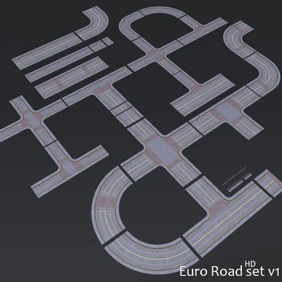 Euro Road set v1 (low poly) HD — Ver 1