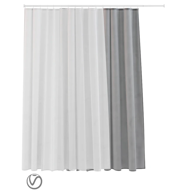 Bath curtain (shower) 200x200 cm (white, gray) — Descargar