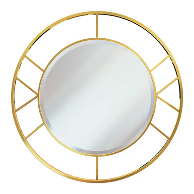 Round mirror in a metal frame (gold) KFG082 — Descargar