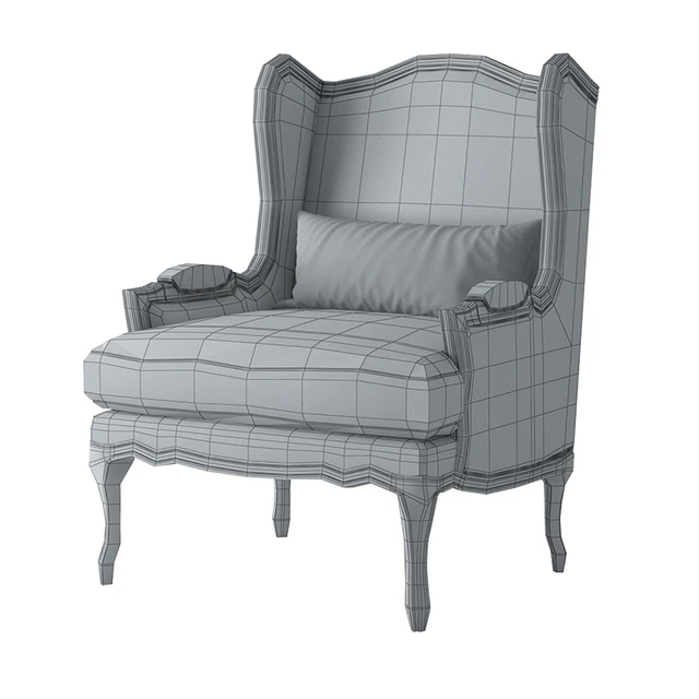 Marion Wing Back Armchair. Brosa. — Descargar