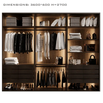 Wardrobe with glass doors 5 — Ver 3