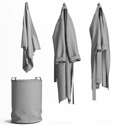 Laundry basket Bathrobe and Towel — Ver 7