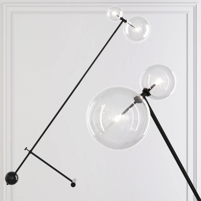 Restoration Hardware Glass Globe Mobile BOOM FLOOR LAMP Black — Descargar