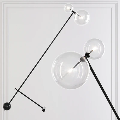 Restoration Hardware Glass Globe Mobile BOOM FLOOR LAMP Black — Ver 1
