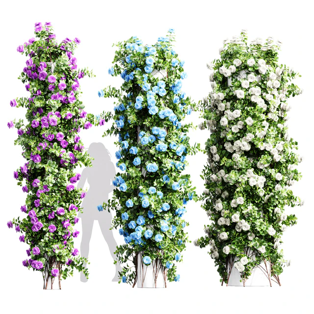 New Plant High detail Climbing Roses Cylinder Columns — Скачать
