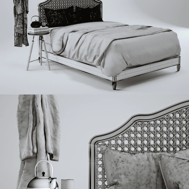 RH Lorraine Caned Bed — Скачать