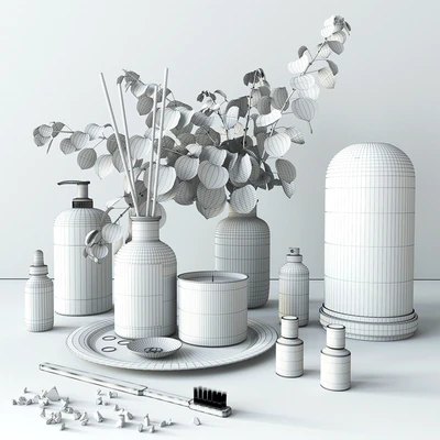 Bathroom set with eucalyptus — View 4