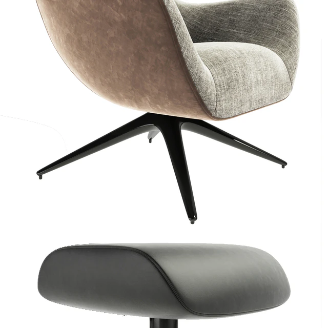 Poliform Mad Joker Revolving Armchair With Ottoman — Скачать